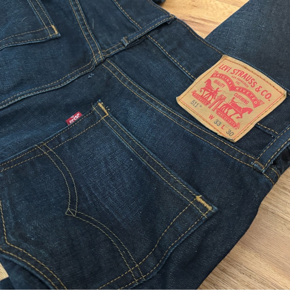 Levi’s Mens 511 Dark Blue Wash Jeans Size 33x30 100% Cotton